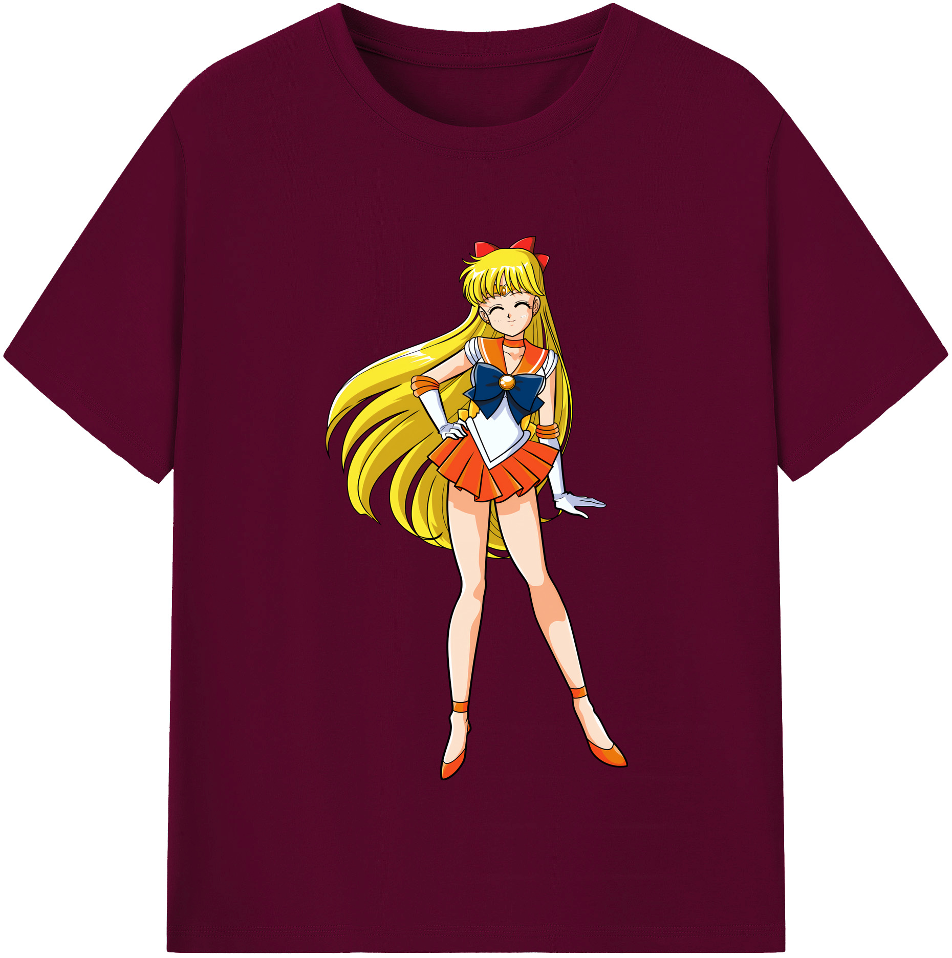 （画像用） 美少女戦士セーラームーン 愛野 美奈子 あいの みなこ Sailor Moon Aino Minako レディースカジュアルプリントTシャツ（綿100％）
